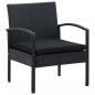 Preview: 5-tlg. Garten-Lounge-Set mit Auflagen Poly Rattan Schwarz