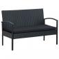 Preview: 5-tlg. Garten-Lounge-Set mit Auflagen Poly Rattan Schwarz