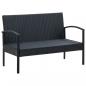 Preview: 5-tlg. Garten-Lounge-Set mit Auflagen Poly Rattan Schwarz