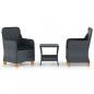 Preview: ARDEBO.de - 3-tlg. Garten-Lounge-Set mit Auflagen Poly Rattan Dunkelgrau