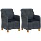 Preview: 3-tlg. Garten-Lounge-Set mit Auflagen Poly Rattan Dunkelgrau