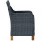 Preview: 3-tlg. Garten-Lounge-Set mit Auflagen Poly Rattan Dunkelgrau