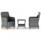 Preview: ARDEBO.de - 3-tlg. Garten-Lounge-Set mit Auflagen Poly Rattan Hellgrau