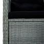 Preview: 3-tlg. Garten-Lounge-Set mit Auflagen Poly Rattan Hellgrau