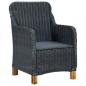 Preview: 3-tlg. Garten-Lounge-Set mit Auflagen Poly Rattan Dunkelgrau