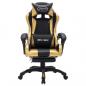 Preview: Gaming-Stuhl mit RGB LED-Leuchten Gold und Schwarz Kunstleder 