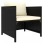 Preview: 5-tlg. Garten-Lounge-Set mit Kissen Poly Rattan Schwarz