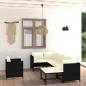 Preview: ARDEBO.de - 7-tlg. Garten-Lounge-Set mit Kissen Poly Rattan Schwarz