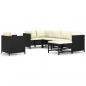 Preview: 7-tlg. Garten-Lounge-Set mit Kissen Poly Rattan Schwarz