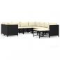 Preview: 9-tlg. Garten-Lounge-Set mit Kissen Poly Rattan Schwarz