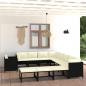 Preview: ARDEBO.de - 12-tlg. Garten-Lounge-Set mit Kissen Poly Rattan Schwarz