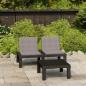 Preview: ARDEBO.de - 2-tlg. Garten-Lounge-Set mit Auflagen Kunststoff Grau