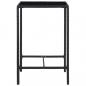 Preview: Garten-Bartisch Schwarz 70x70x110 cm Poly Rattan und Glas