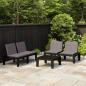 Preview: ARDEBO.de - 3-tlg. Garten-Lounge-Set mit Kissen Kunststoff Grau