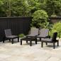 Preview: ARDEBO.de - 4-tlg. Garten-Lounge-Set mit Kissen Kunststoff Grau