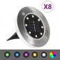 Preview: ARDEBO.de - Solar-Bodenleuchten 8 Stk. LED RGB-Lichtfarbe