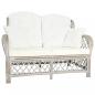 Preview: ARDEBO.de - 2-Sitzer-Sofa Grau Rattan 