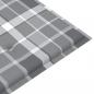 Preview: Gartenbank-Auflage Grau Karomuster 100x50x3 cm Oxford-Gewebe