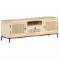 Preview: ARDEBO.de - TV-Schrank 120x30x40 cm Mango Massivholz und Rohrgeflecht