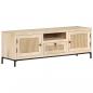 Preview: TV-Schrank 120x30x40 cm Mango Massivholz und Rohrgeflecht