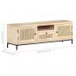 Preview: TV-Schrank 120x30x40 cm Mango Massivholz und Rohrgeflecht