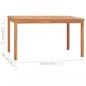 Preview: Garten-Esstisch 140x80x77 cm Massivholz Teak