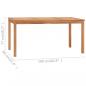 Preview: Garten-Esstisch 160x80x77 cm Massivholz Teak