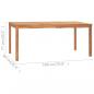 Preview: Garten-Esstisch 180x90x77 cm Massivholz Teak