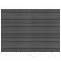 Preview: ARDEBO.de - Terrassenfliesen 6 Stk. WPC 60x30 cm 1,08 m² Schwarz