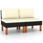 Preview: ARDEBO.de - Mittelsofas 2 Stk. Poly Rattan und Eukalyptus Massivholz