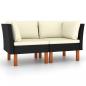 Preview: ARDEBO.de - Ecksofas 2 Stk. Poly Rattan und Eukalyptus Massivholz