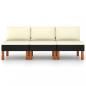 Preview: ARDEBO.de - Mittelsofas 3 Stk. Poly Rattan und Eukalyptus Massivholz