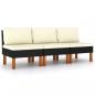 Preview: Mittelsofas 3 Stk. Poly Rattan und Eukalyptus Massivholz