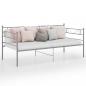 Preview: ARDEBO.de - Schlafsofa Bettgestell Grau Metall 90x200 cm