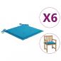 Preview: Gartenstuhl-Kissen 6 Stk. Blau 50x50x3 cm Oxford-Gewebe