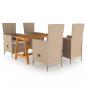 Preview: ARDEBO.de - 5-tlg. Garten-Essgruppe Beige