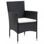 Preview: Garten-Essstühle 4 Stk. Poly Rattan Schwarz