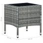 Preview: Gartentisch Grau 40x40x45 cm Poly Rattan 