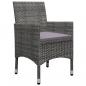 Preview: 9-tlg. Garten-Essgruppe Poly Rattan und Glas Grau