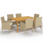 Preview: ARDEBO.de - 7-tlg. Garten-Essgruppe Beige