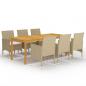 Preview: ARDEBO.de - 7-tlg. Garten-Essgruppe Beige