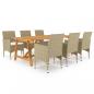 Preview: ARDEBO.de - 7-tlg. Garten-Essgruppe Beige