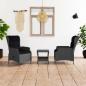 Preview: ARDEBO.de - 3-tlg. Garten-Lounge-Set mit Auflagen Poly Rattan Dunkelgrau