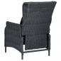 Preview: 3-tlg. Garten-Lounge-Set mit Auflagen Poly Rattan Dunkelgrau