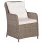 Preview: 7-tlg. Garten-Essgruppe Poly Rattan Braun