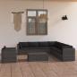 Preview: ARDEBO.de - 9-tlg. Garten-Lounge-Set mit Kissen Poly Rattan Grau