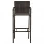 Preview: 3-tlg. Garten-Bar-Set mit Armlehnen Poly Rattan Braun