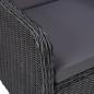 Preview: 7-tlg. Garten-Essgruppe Poly Rattan Schwarz