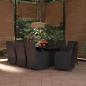 Preview: ARDEBO.de - 9-tlg. Garten-Essgruppe Poly Rattan Schwarz