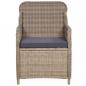 Preview: 9-tlg. Garten-Essgruppe Poly Rattan Braun